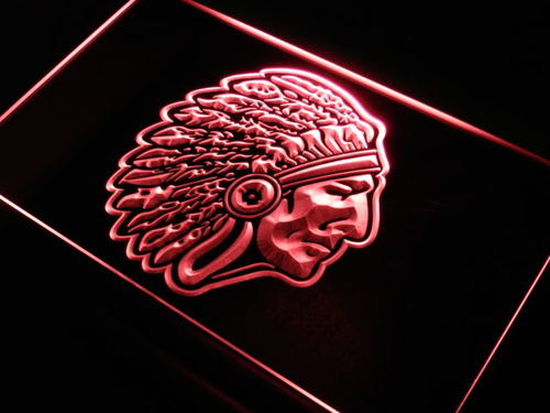 Red Indian Chief Bar Beer Neon Light Sign